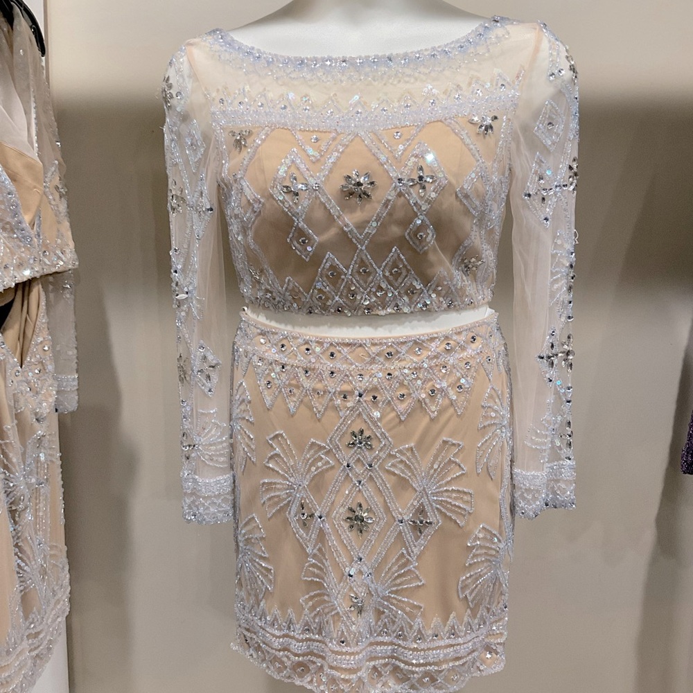 Mon Cheri fine beaded dress